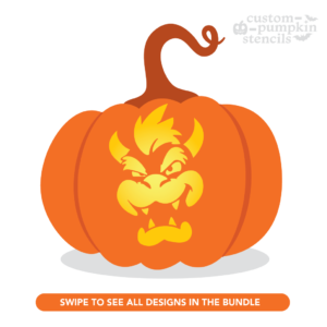 Bowser Pumpkin Carving Stencil