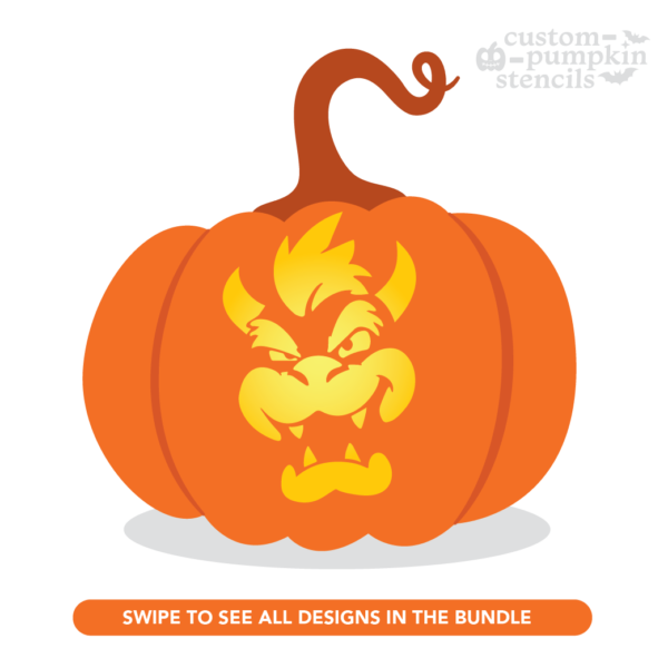 Bowser Pumpkin Carving Stencil