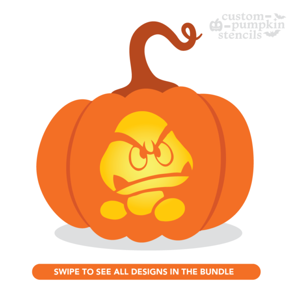 Goomba Pumpkin Carving Stencil