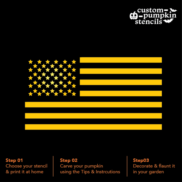 USA Flag Pumpkin Carving Stencil USA Flag Pumpkin Carving Stencil