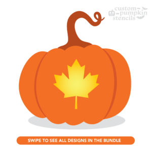 Maple Leaf Pumpkin Carving Stencil