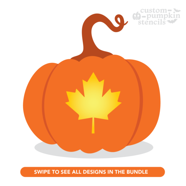 Maple Leaf Pumpkin Carving Stencil