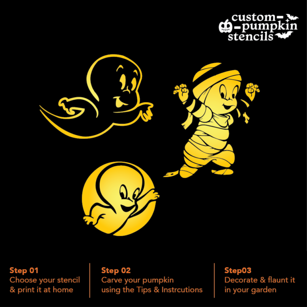Casper Pumpkin Carving Stencil Casper Pumpkin Carving Stencil