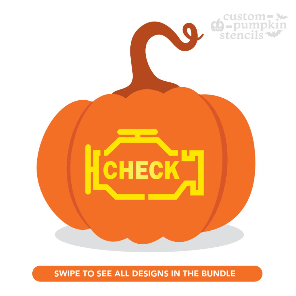 check engine light pumpkin carving template