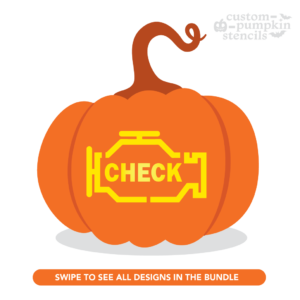 Check Engine Light Pumpkin Carving Stencil