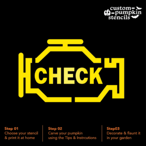 Check Engine Light Pumpkin Carving Stencil