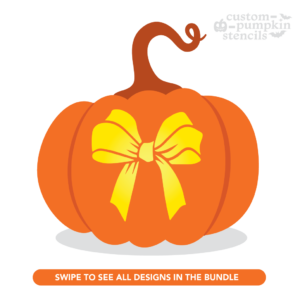 Coquette Bow Pumpkin Carving Stencil