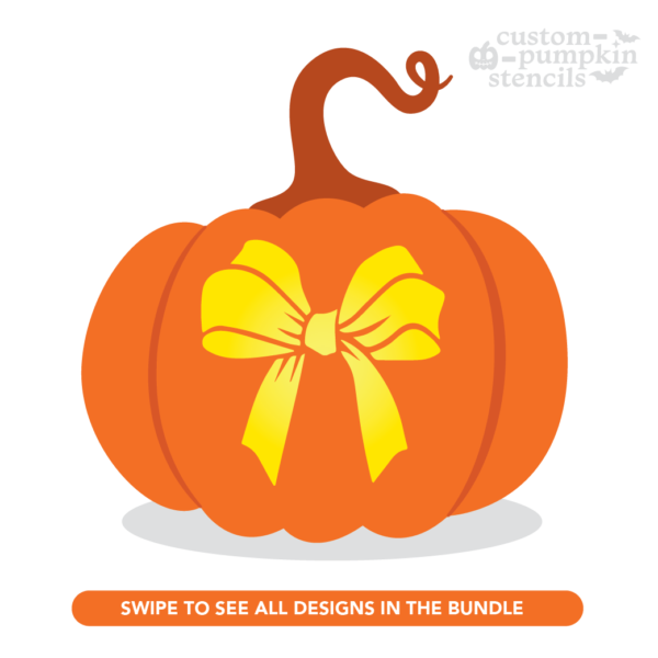 Coquette Bow Pumpkin Carving Stencil