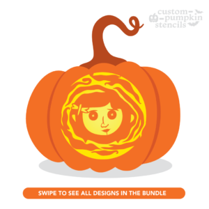 Coraline Pumpkin Carving Stencil