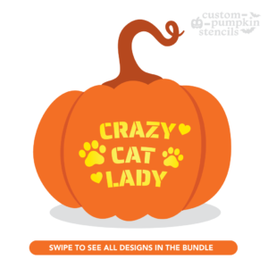 Crazy Cat Lady Pumpkin Carving Stencil