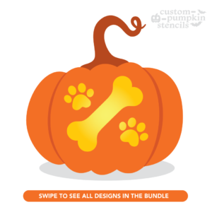 Dog Bone Pumpkin Carving Stencil