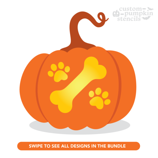 Dog Bone Pumpkin Carving Stencil