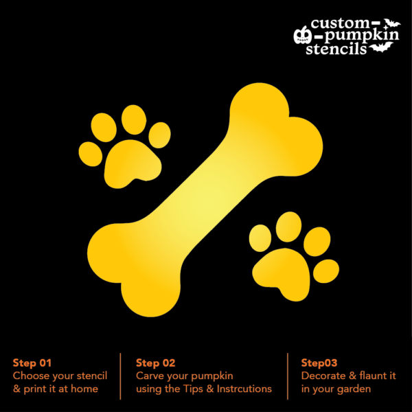 Dog Bone Pumpkin Carving Stencil Dog Bone Pumpkin Carving Stencil
