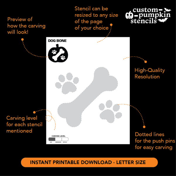 Dog Bone Pumpkin Carving Stencil Dog Bone Pumpkin Carving Stencil