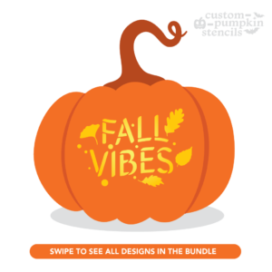 Fall Vibes Pumpkin Carving Stencil