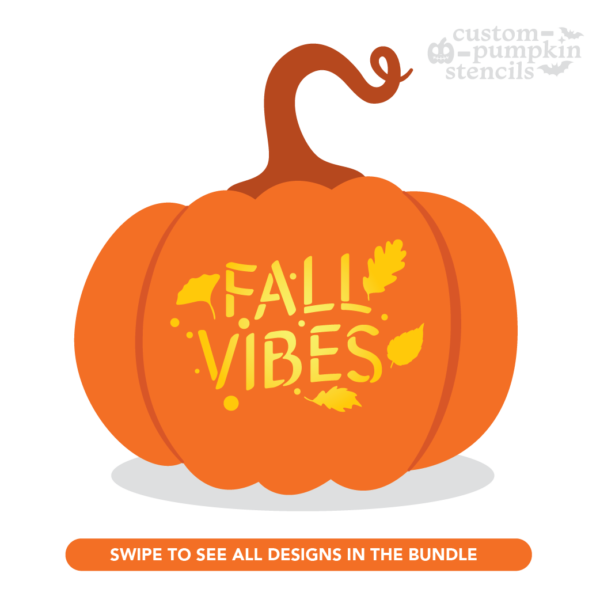 Fall Vibes Pumpkin Carving Stencil