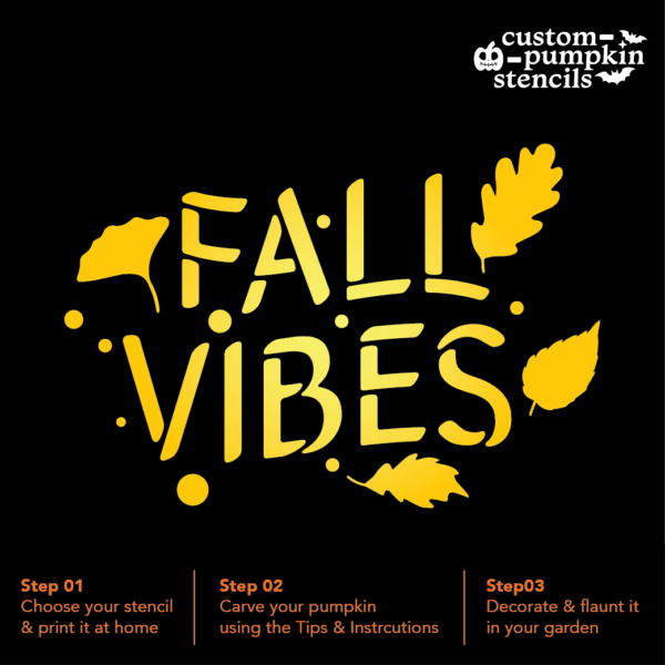 Fall Vibes Pumpkin Carving Stencil Fall Vibes Pumpkin Carving Stencil