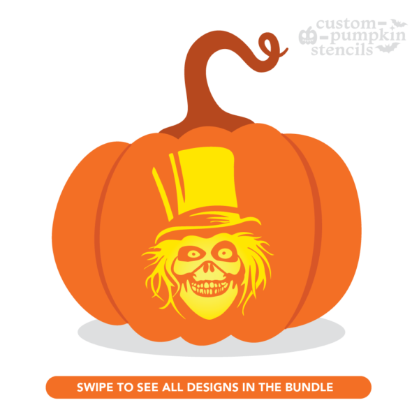 Hatbox Ghost Pumpkin Carving Stencil