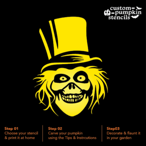 Hatbox Ghost Pumpkin Carving Stencil