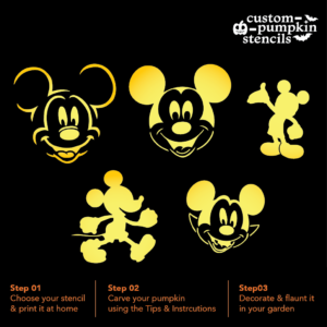 Mickey Mouse Pumpkin Carving Stencil