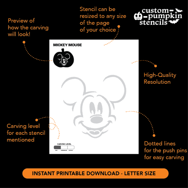 Mickey Mouse Pumpkin Carving Stencil Mickey Mouse Pumpkin Carving Stencil