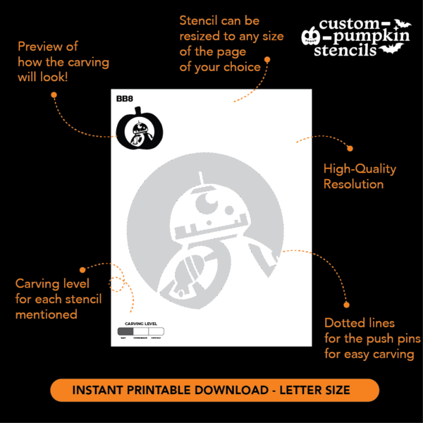 BB8 Pumpkin Carving Stencil BB8 Pumpkin Carving Stencil
