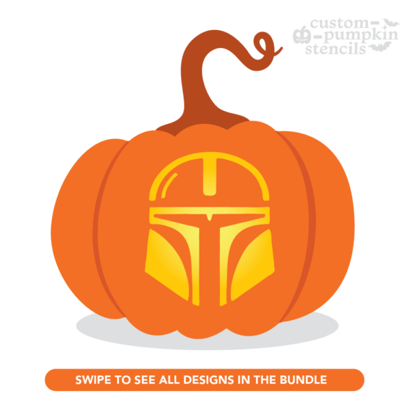 Mandalorian Star Wars Pumpkin Carving Stencil