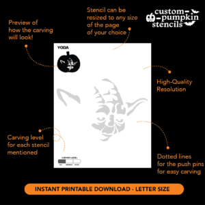 Yoda Pumpkin Carving Stencil