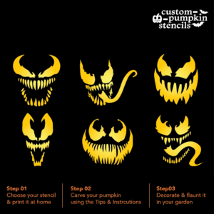 Venom Pumpkin Carving Stencil