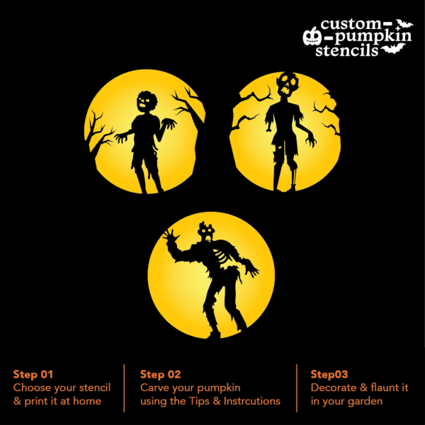 Zombie Pumpkin Carving Stencil Zombie Pumpkin Carving Stencil
