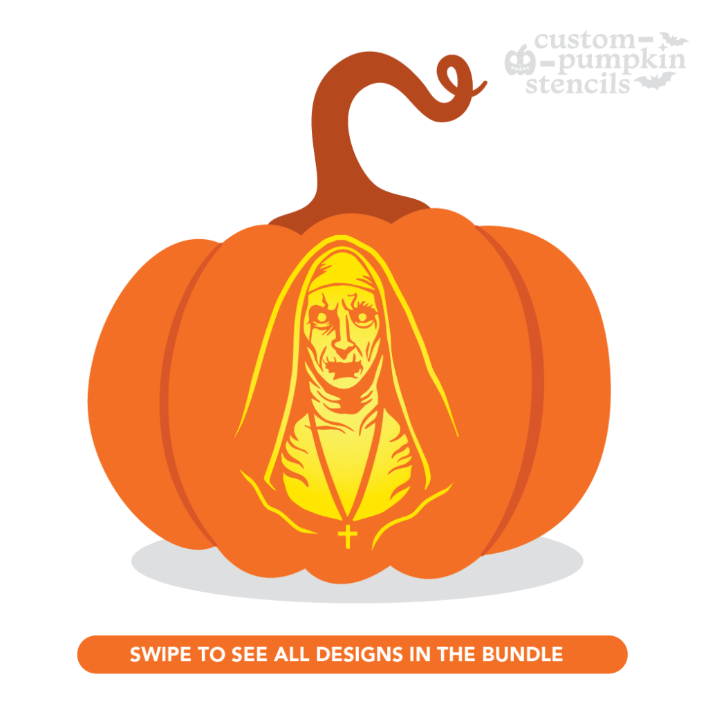 The Nun Pumpkin Carving Stencil