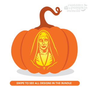 The Nun Pumpkin Carving Stencil