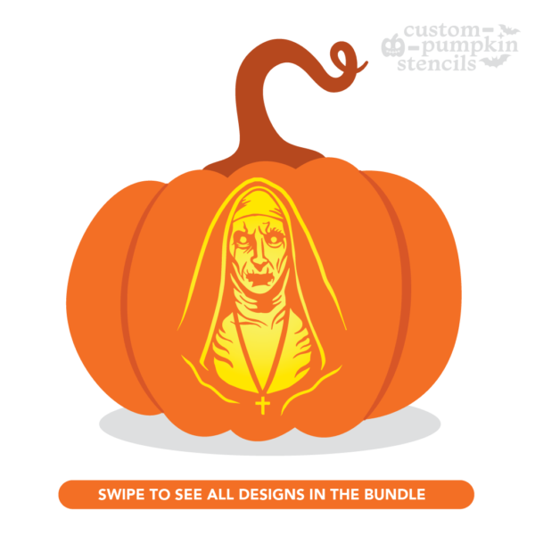 The Nun Pumpkin Carving Stencil