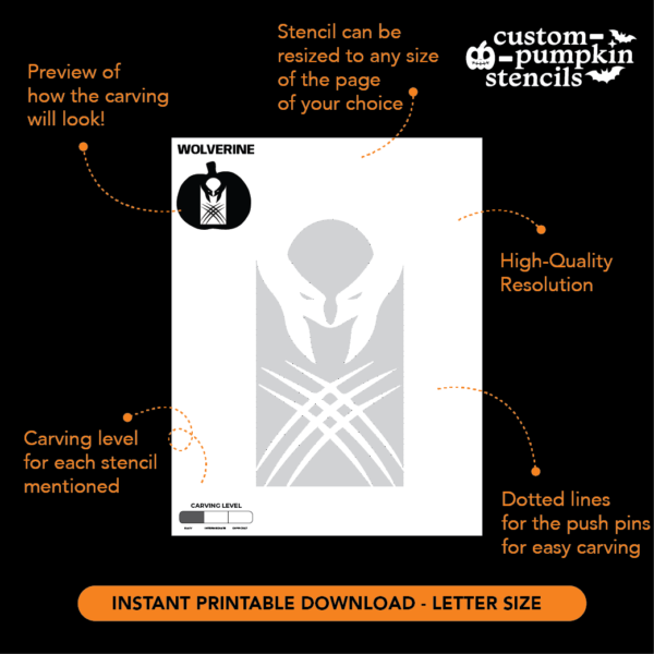 Wolverine Pumpkin Carving Stencil Wolverine Pumpkin Carving Stencil